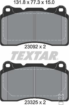 Textar 2309204 - Тормозные колодки, дисковые, комплект autosila-amz.com