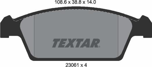 Textar 2306101 - Тормозные колодки, дисковые, комплект autosila-amz.com
