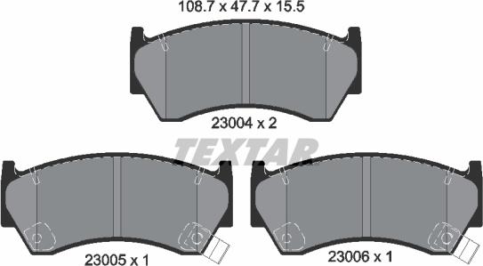 Textar 2300401 - Тормозные колодки, дисковые, комплект autosila-amz.com