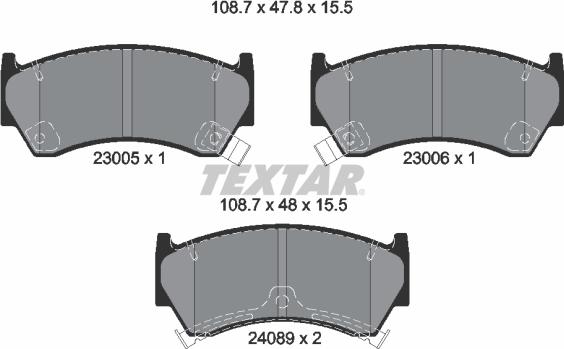 Textar 2300501 - Тормозные колодки, дисковые, комплект autosila-amz.com