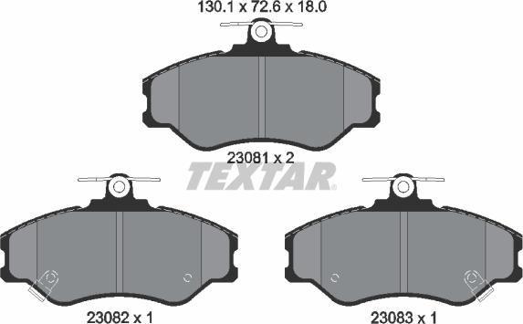 Textar 2308101 - Тормозные колодки, дисковые, комплект autosila-amz.com