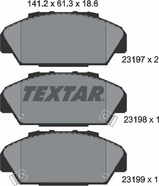 Textar 2319701 - Тормозные колодки, дисковые, комплект autosila-amz.com