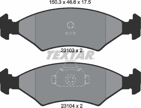 Textar 2310301 - Тормозные колодки, дисковые, комплект autosila-amz.com