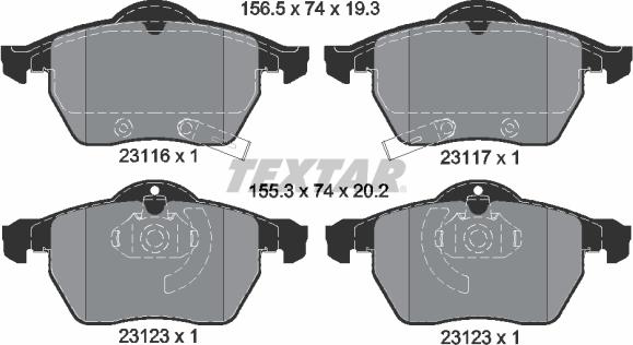 Textar 2311701 - Тормозные колодки, дисковые, комплект autosila-amz.com