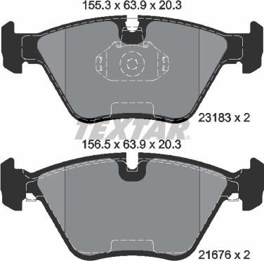 Textar 2318302 - Колодки тормозные дисковые компл. 3 (E46),3 Cabriolet (E46),3 Convertible (E46),3 Coupe (E46),3 Salo autosila-amz.com
