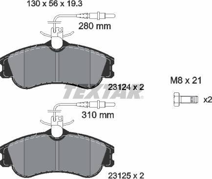 Textar 2312401 - Тормозные колодки, дисковые, комплект autosila-amz.com