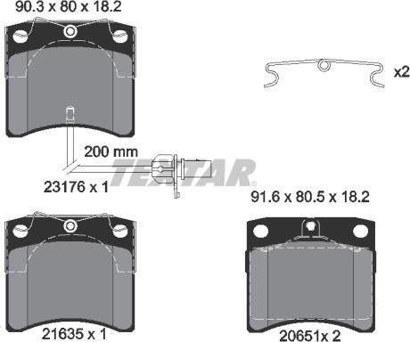 Textar 2317602 - Тормозные колодки, дисковые, комплект autosila-amz.com