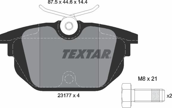 Textar 2317703 - Тормозные колодки, дисковые, комплект autosila-amz.com