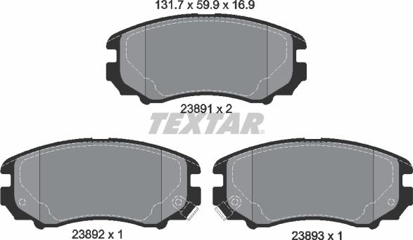 Textar 89016800 - Дисковый тормозной механизм, комплект autosila-amz.com