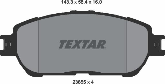 Textar 2385501 - Тормозные колодки, дисковые, комплект autosila-amz.com