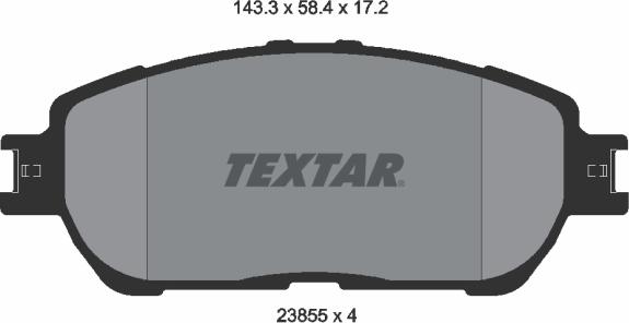 Textar 2385503 - Тормозные колодки, дисковые, комплект autosila-amz.com