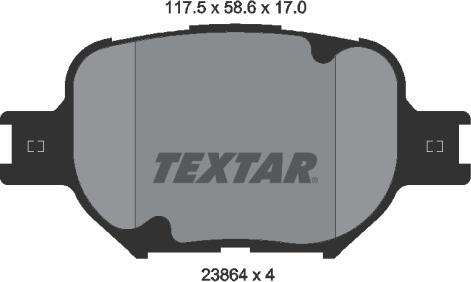 Textar 2386401 - Тормозные колодки, дисковые, комплект autosila-amz.com