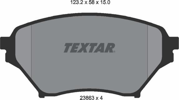 Textar 2386301 - Тормозные колодки, дисковые, комплект autosila-amz.com