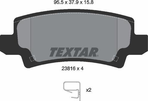 Textar 2381601 - Тормозные колодки, дисковые, комплект autosila-amz.com