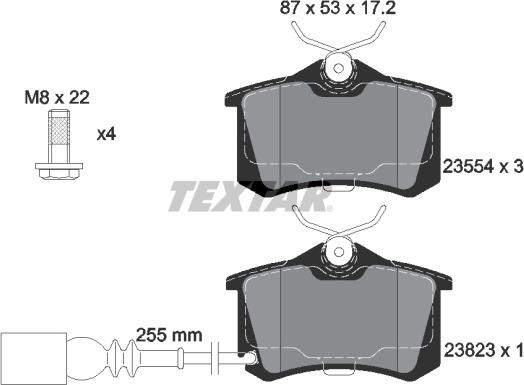 Textar 2382301 - Тормозные колодки, дисковые, комплект autosila-amz.com