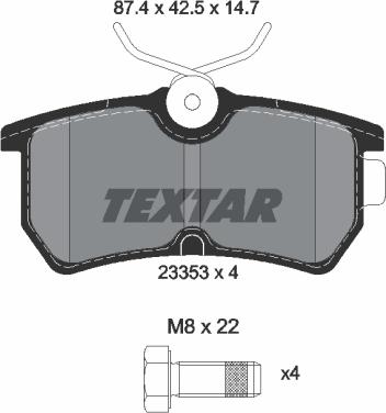 Textar 2335301 - Тормозные колодки, дисковые, комплект autosila-amz.com