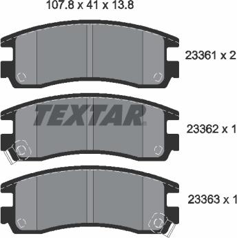 Textar 2336101 - Тормозные колодки, дисковые, комплект autosila-amz.com