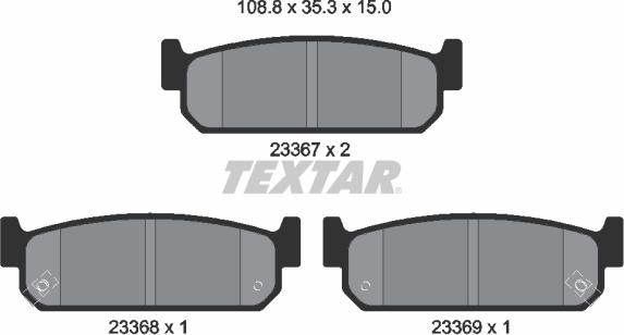 Textar 2336701 - Тормозные колодки, дисковые, комплект autosila-amz.com