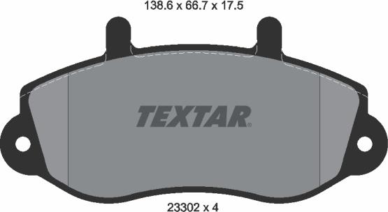 Textar 2330201 - Тормозные колодки, дисковые, комплект autosila-amz.com