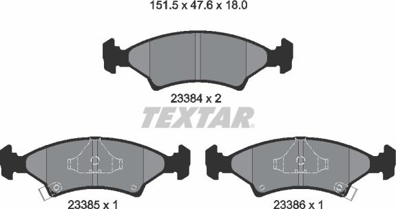 Textar 2338401 - Тормозные колодки, дисковые, комплект autosila-amz.com