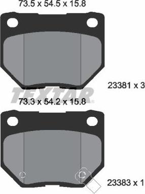 Textar 2338102 - Тормозные колодки, дисковые, комплект autosila-amz.com