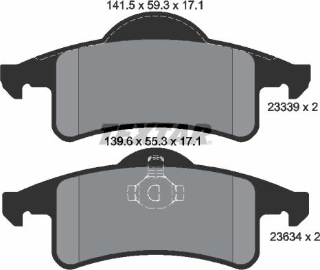 Textar 2333901 - Колодки тормозные дисковые компл. CHEROKEE (XJ),GRAND CHEROKEE II (WJ, WG),GRAND CHEROKEE Mk II (WJ, autosila-amz.com