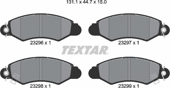 Textar 2329601 - Тормозные колодки, дисковые, комплект autosila-amz.com