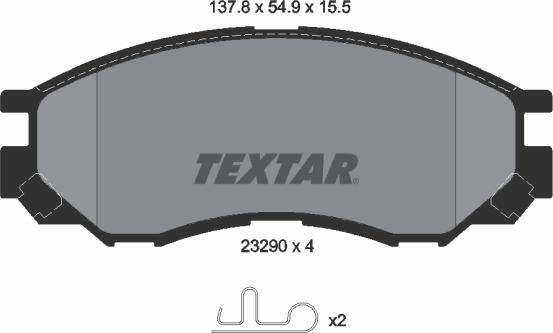 Textar 2329002 - Тормозные колодки, дисковые, комплект autosila-amz.com