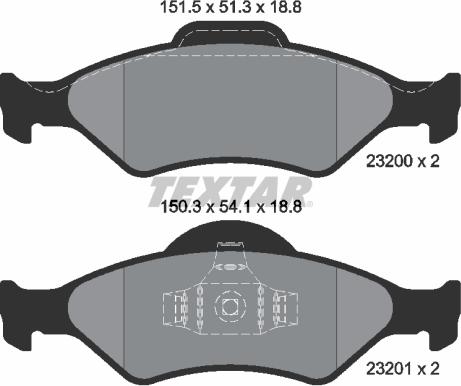 Textar 2320001 - Тормозные колодки, дисковые, комплект autosila-amz.com