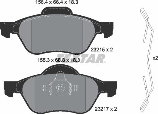 Textar 2321502 - Тормозные колодки, дисковые, комплект autosila-amz.com