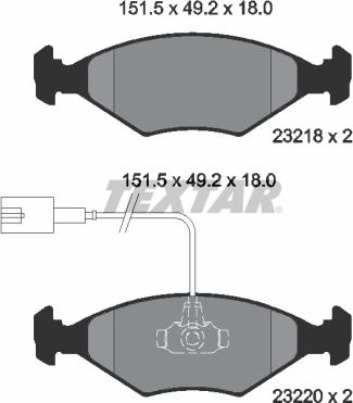 Textar 2321801 - Тормозные колодки, дисковые, комплект autosila-amz.com