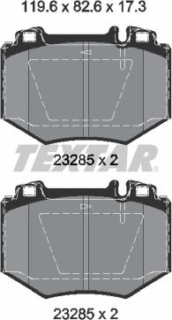 Textar 2328501 - Тормозные колодки, дисковые, комплект autosila-amz.com