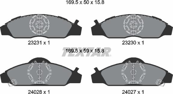 Textar 2323101 - Тормозные колодки, дисковые, комплект autosila-amz.com