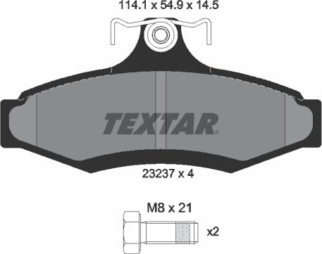 Textar 2323701 - Колодки тормозные дисковые компл. ESTATE Kombi,NUBIRA Estate,NUBIRA Kombi,NUBIRA Saloon,NUBIRA Stufe autosila-amz.com