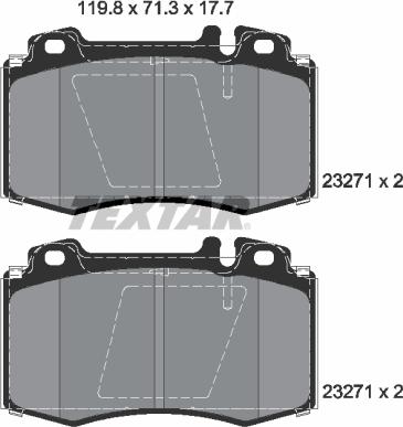 Textar 2327102 - Тормозные колодки, дисковые, комплект autosila-amz.com