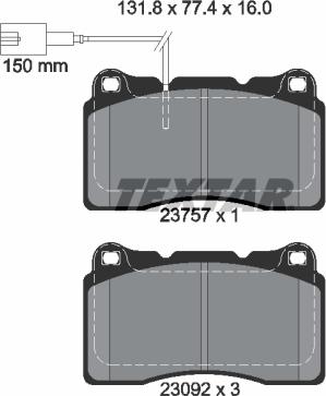 Textar 2375701 - Тормозные колодки, дисковые, комплект autosila-amz.com