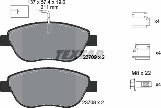 Textar 2370901 - Тормозные колодки, дисковые, комплект autosila-amz.com