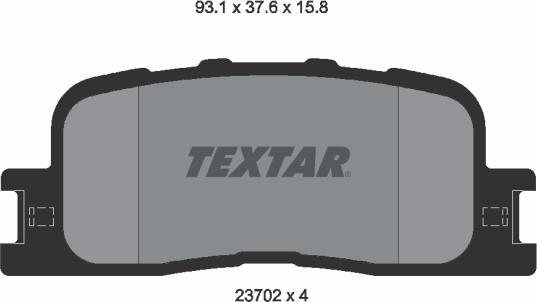 Textar 2370201 - Тормозные колодки, дисковые, комплект autosila-amz.com