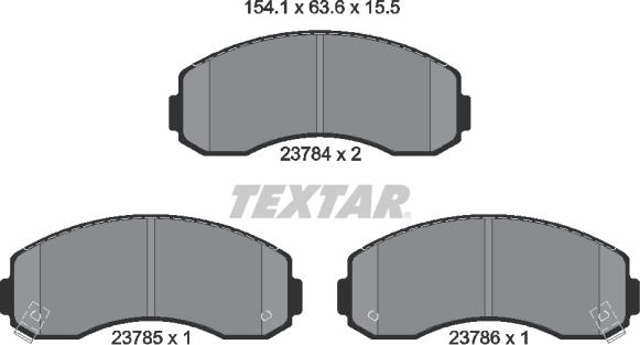 Textar 2378401 - Тормозные колодки, дисковые, комплект autosila-amz.com