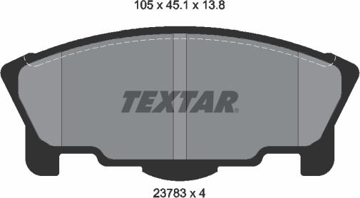 Textar 2378301 - Тормозные колодки, дисковые, комплект autosila-amz.com