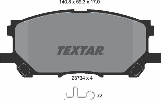 Textar 2373401 - Тормозные колодки, дисковые, комплект autosila-amz.com