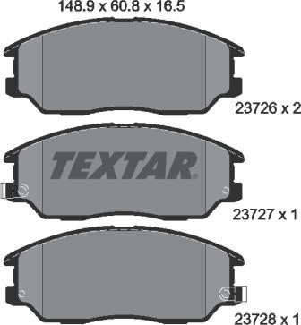 Textar 2372601 - Тормозные колодки, дисковые, комплект autosila-amz.com