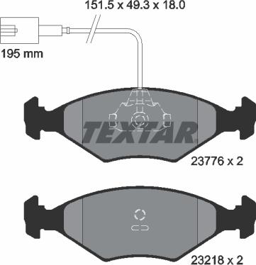 Textar 2377601 - Тормозные колодки, дисковые, комплект autosila-amz.com