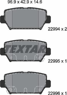 Textar 2299401 - Тормозные колодки, дисковые, комплект autosila-amz.com