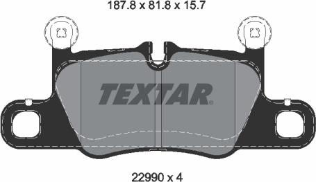 Textar 2299001 - Тормозные колодки, дисковые, комплект autosila-amz.com