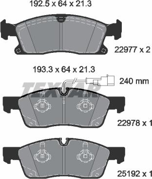 Textar 2297701 - Тормозные колодки, дисковые, комплект autosila-amz.com