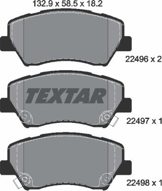 Textar 2249601 - Тормозные колодки, дисковые, комплект autosila-amz.com