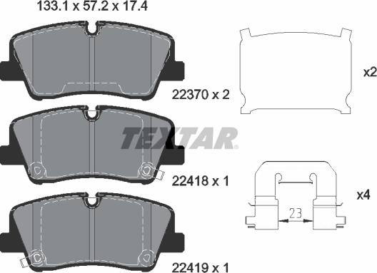 Textar 2241801 - Колодки тормозные дисковые компл autosila-amz.com