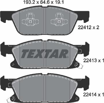 Textar 2241201 - Тормозные колодки, дисковые, комплект autosila-amz.com