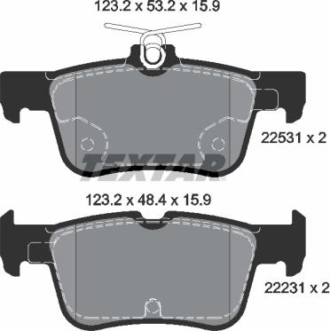 Textar 2253101 - Тормозные колодки, дисковые, комплект autosila-amz.com